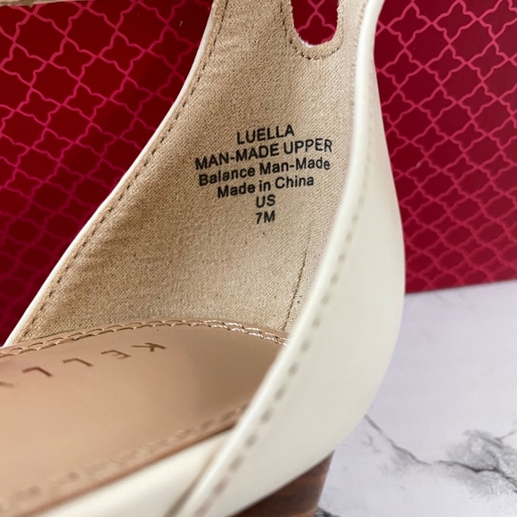 Off White Faux Leather Heeled Sandals - Picture 6 of 9